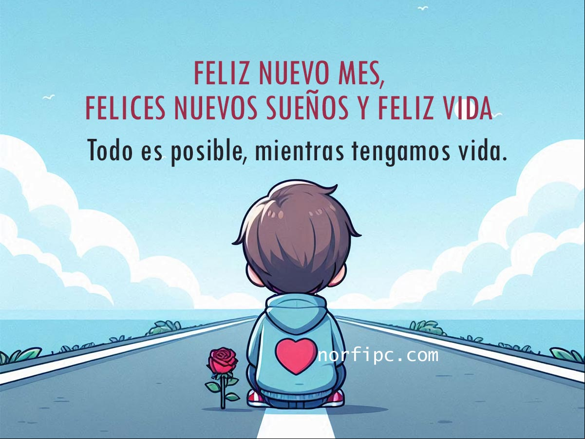 Chico sentado en un camino con una flor