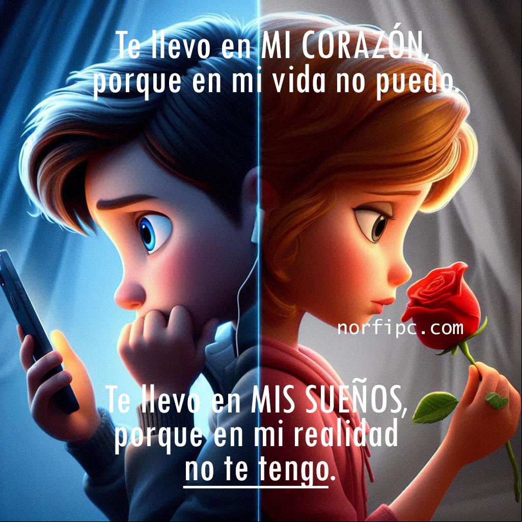 Chica y chico separados pensativos