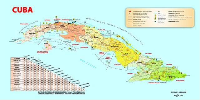 Mapa turístico de Cuba Mapa turístico de Cuba