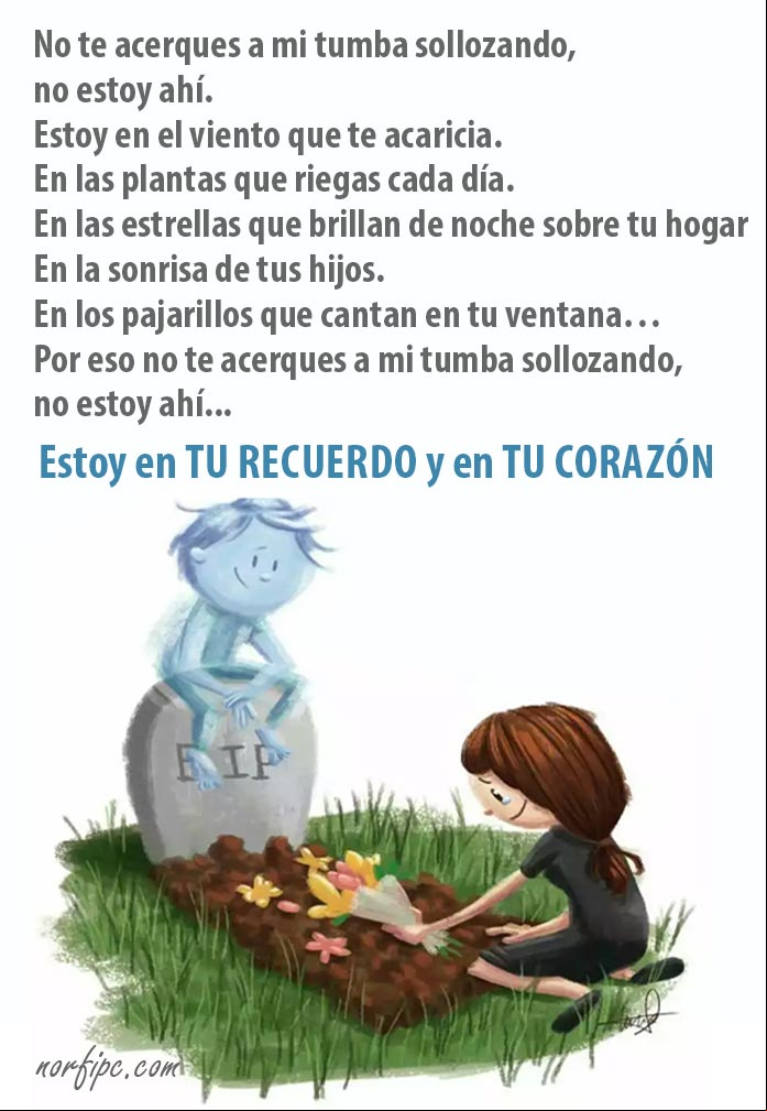 No llores en mi tumba, no estoy ahí