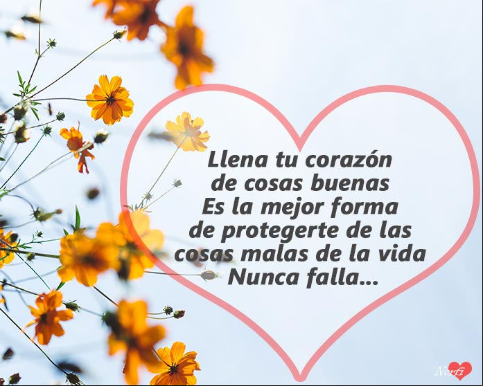 Llena tu corazón de cosas buenas