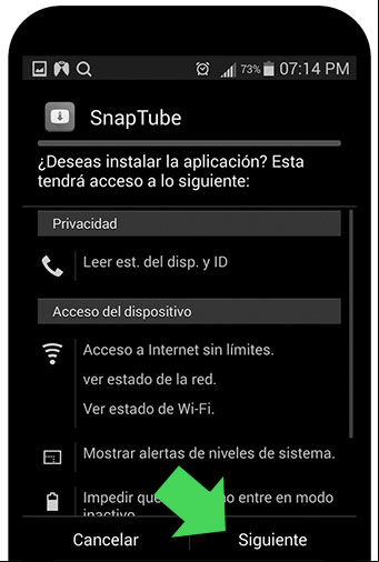 Finalizar la instalacion del archivo APK