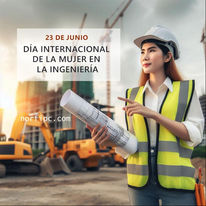 Mujer ingeniera con el plano de una obra en la mano