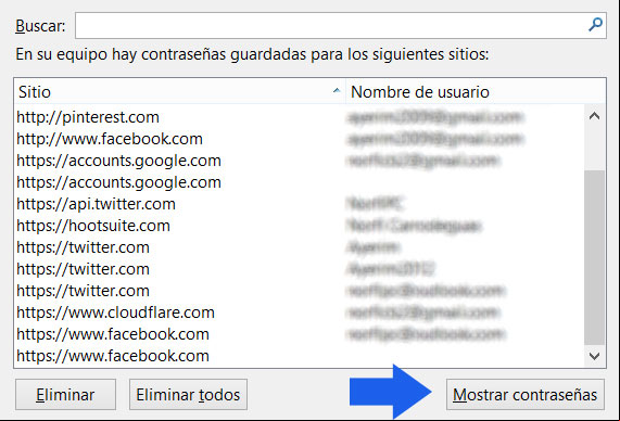 Recuperar contraseñas guardada en el navegador Firefox