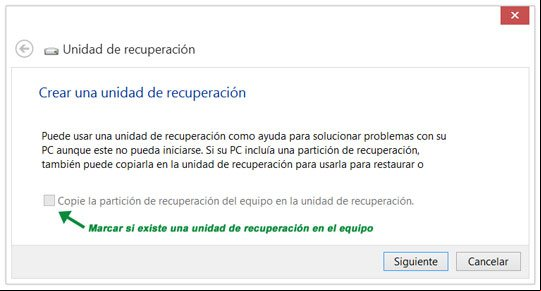 Crear una unidad de recuperación en Windows Crear una unidad de recuperación en Windows
