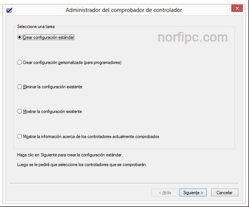 Iniciar el verificador de drivers de Windows Iniciar el verificador de drivers de Windows