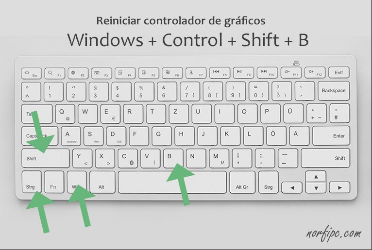 Atajo del teclado para reiniciar la tarjeta de video o controlador de gráficos Atajo del teclado para reiniciar la tarjeta de video o controlador de gráficos, sin reiniciar Windows