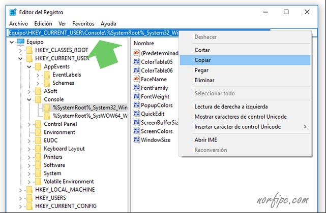 Nueva barra de direcciones de Regedit en Windows 10 Nueva barra de direcciones de Regedit en Windows 10