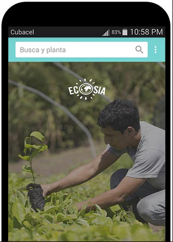 Aplicación móvil de Ecosia