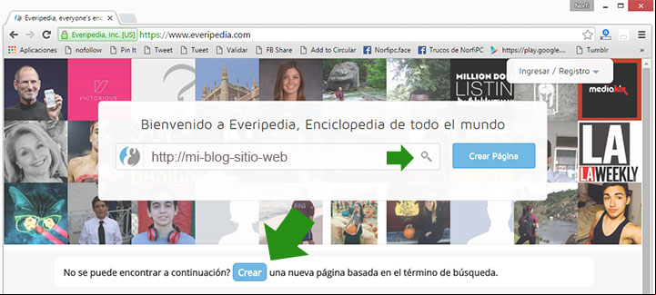 Crear una nueva página o artículo en Everipedia